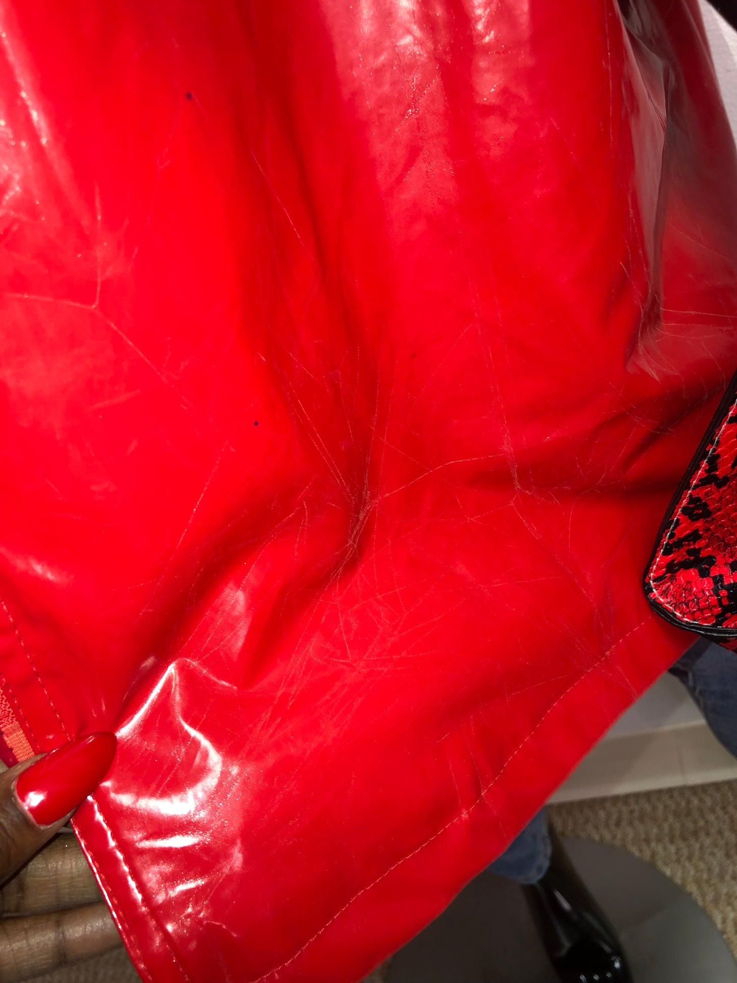 Vintage Kourtney Red Latex Jacket Size L