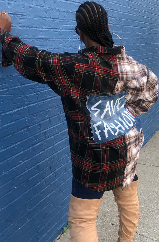 SAVE FASHION Oversized Flannel