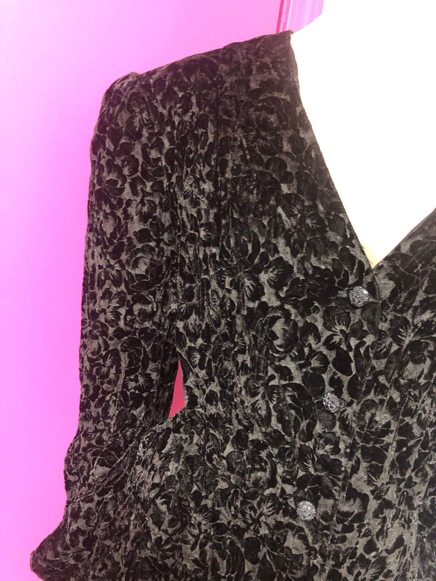 Vintage "Black Rose" Velour Peplum Blazer Size 3X