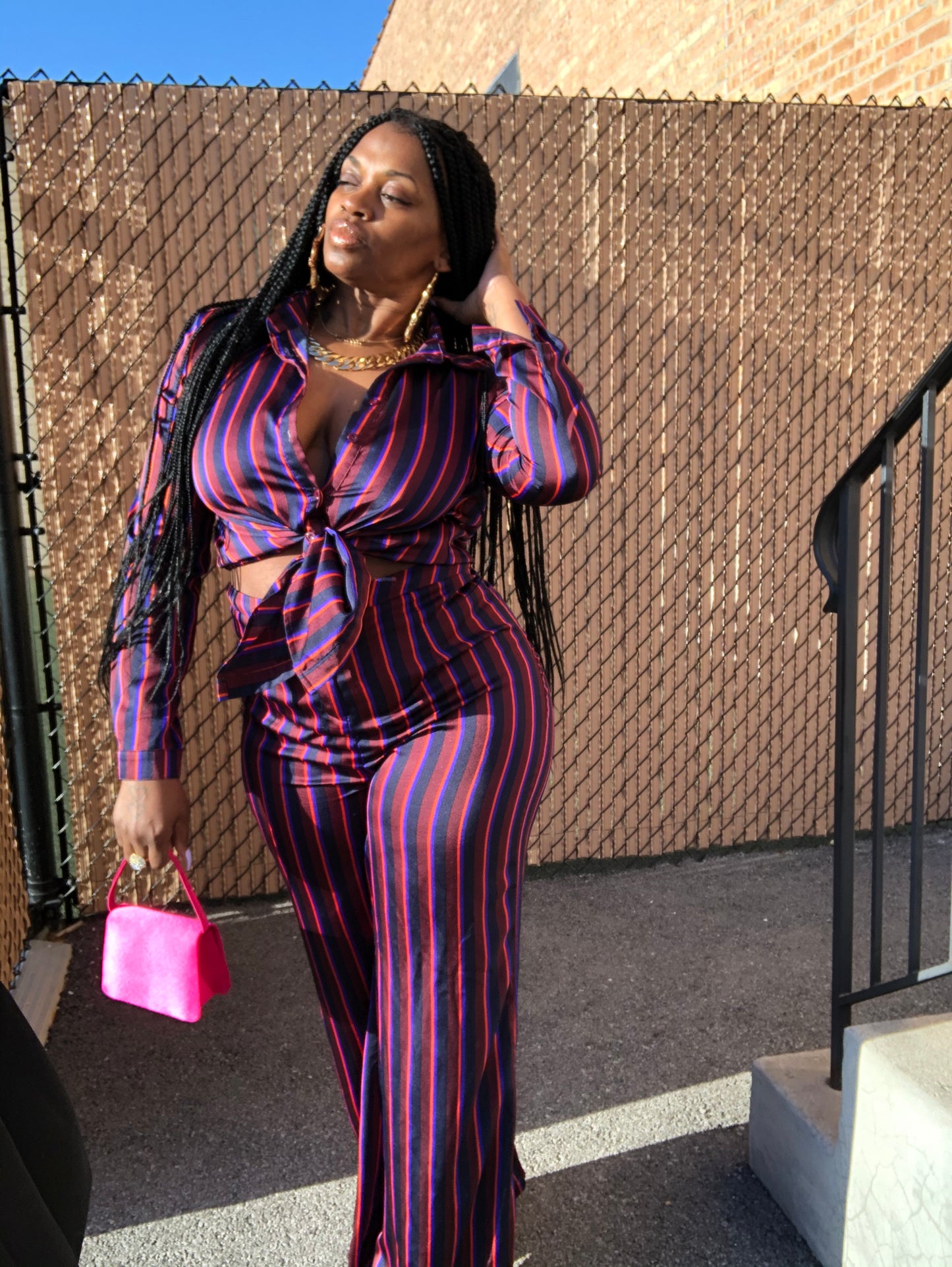 Vintage “In Alignment” 2Pc Pants Set