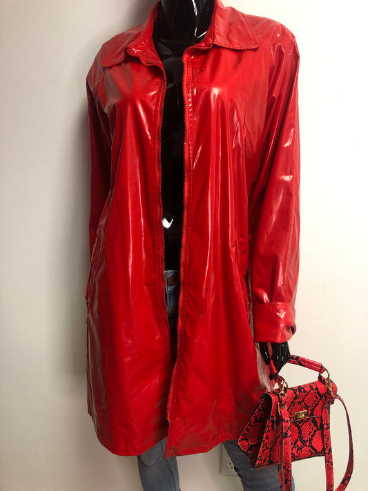 Vintage Kourtney Red Latex Jacket Size L