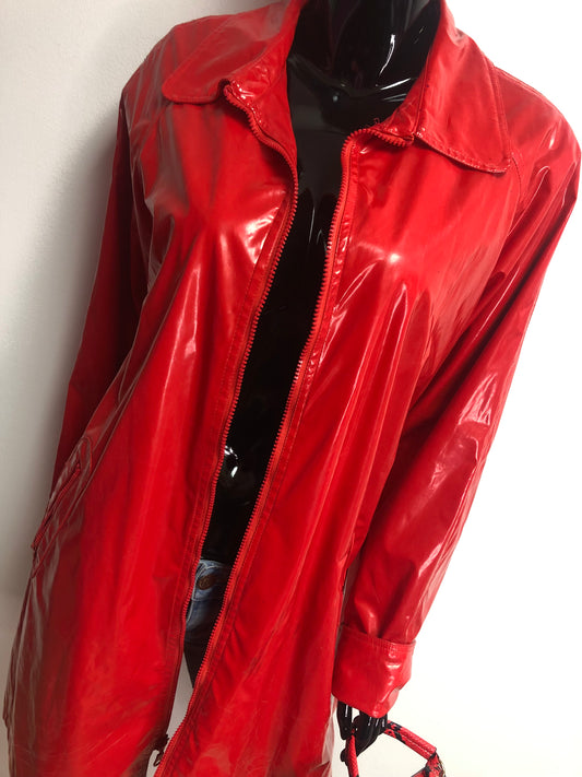 Vintage Kourtney Red Latex Jacket Size L