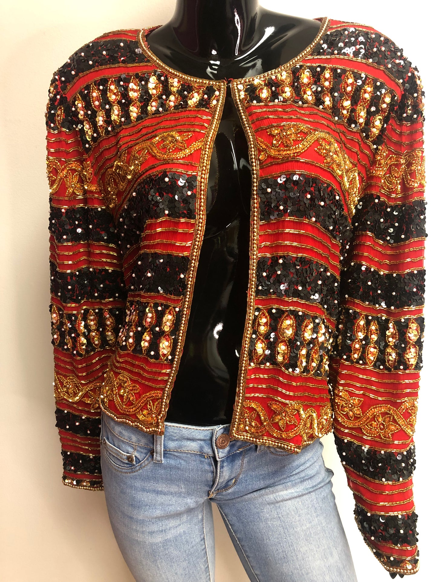 Vintage Jasmine Sequin Jacket Size 3X