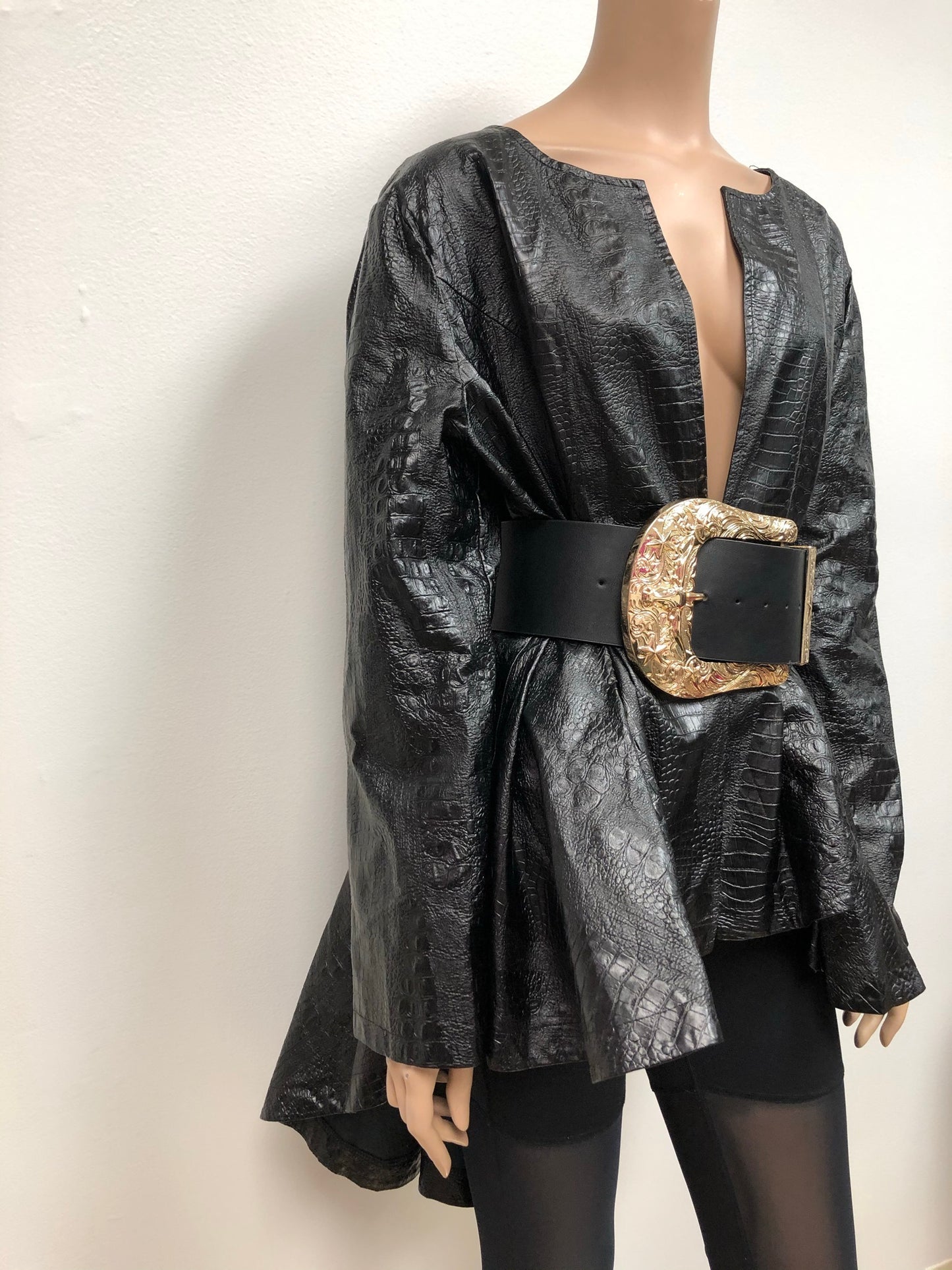 Vintage Jessica Faux Leather Peplum Jacket Size Free up to 3x